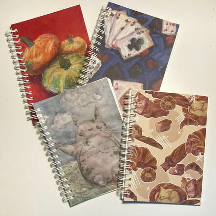 Cute and oil pastel sticker books